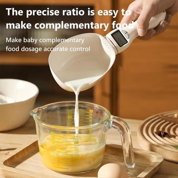 🔥Digital kitchen scale spoon, detachable, made of ABS material, with peeling function and unit conversion