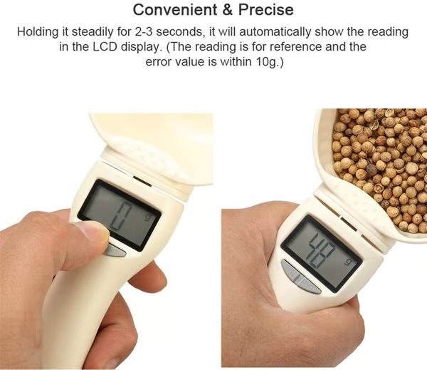 🔥Digital kitchen scale spoon, detachable, made of ABS material, with peeling function and unit conversion